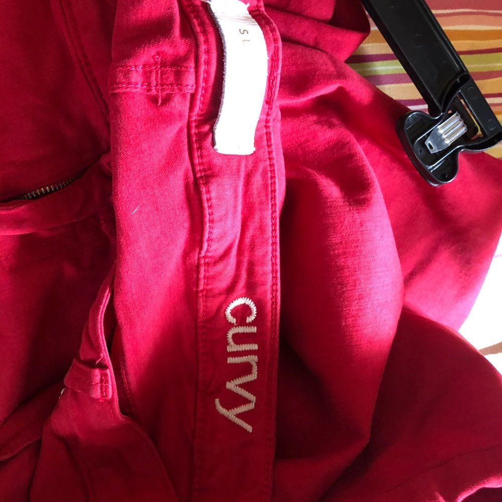 Slink jeans cropped red jeans, size 20W
